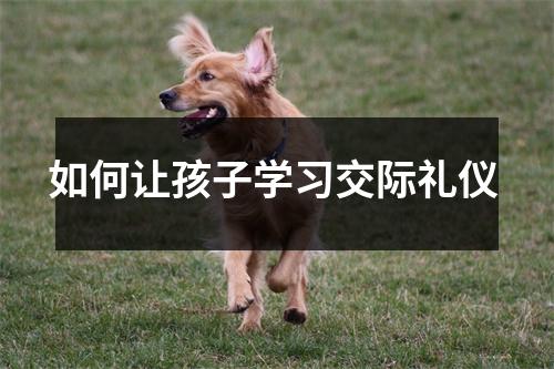 如何让孩子学习交际礼仪