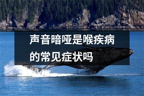 声音暗哑是喉疾病的常见症状吗