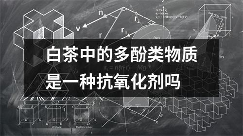 白茶中的多酚类物质是一种抗氧化剂吗