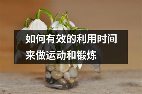 如何有效的利用时间来做运动和锻炼
