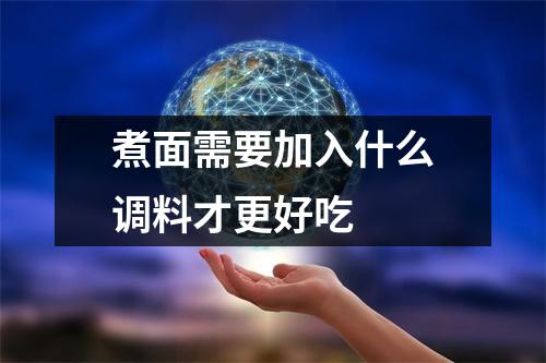 煮面需要加入什么调料才更好吃
