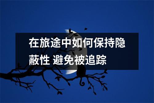 在旅途中如何保持隐蔽性 避免被追踪