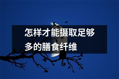 怎样才能摄取足够多的膳食纤维 