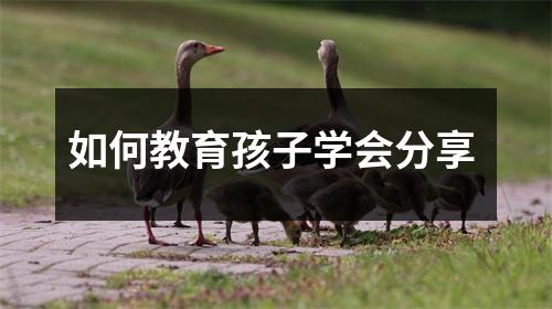 如何教育孩子学会分享