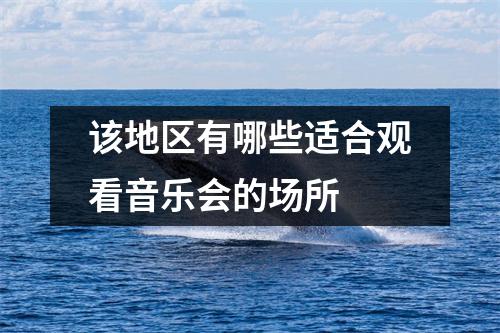 该地区有哪些适合观看音乐会的场所