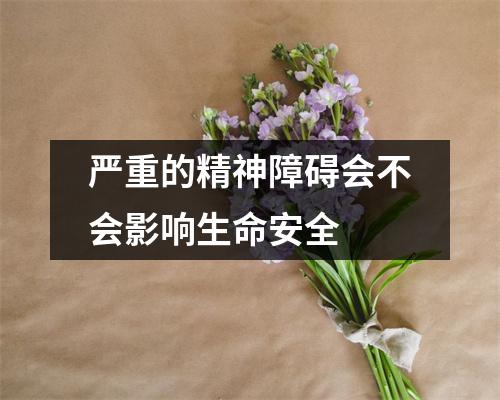严重的精神障碍会不会影响生命安全