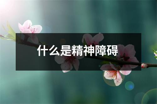 什么是精神障碍 什么是精神障碍