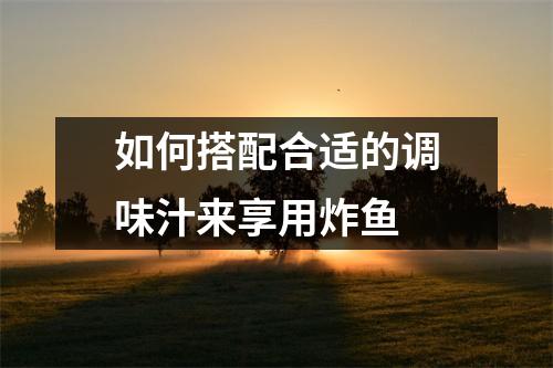 如何搭配合适的调味汁来享用炸鱼 