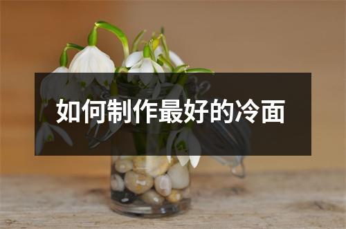 如何制作最好的冷面