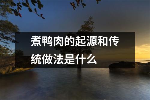 煮鸭肉的起源和传统做法是什么