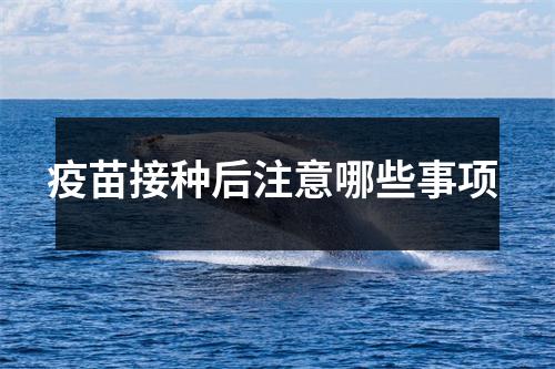 疫苗接种后注意哪些事项