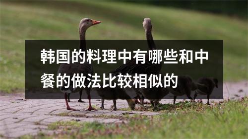 韩国的料理中有哪些和中餐的做法比较相似的