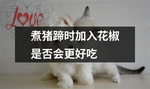煮猪蹄时加入花椒是否会更好吃