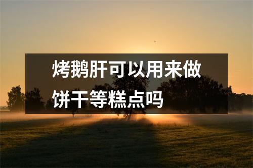 烤鹅肝可以用来做饼干等糕点吗 