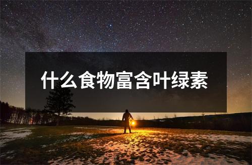 什么食物富含叶绿素