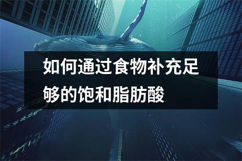 如何通过食物补充足够的饱和脂肪酸