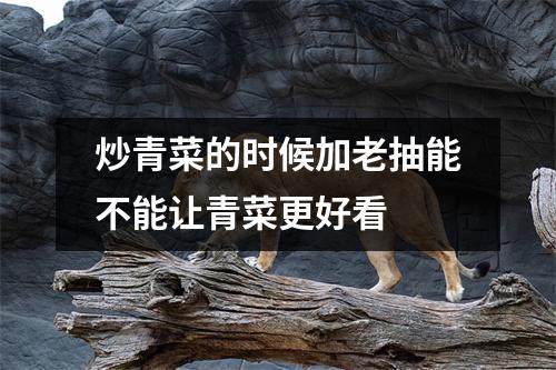 炒青菜的时候加老抽能不能让青菜更好看