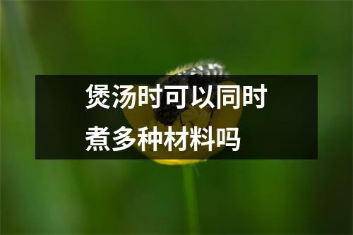 煲汤时可以同时煮多种材料吗 