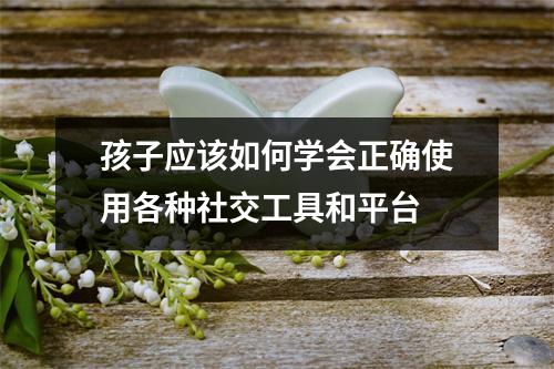 孩子应该如何学会正确使用各种社交工具和平台 