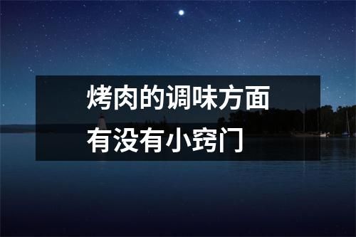 烤肉的调味方面有没有小窍门 