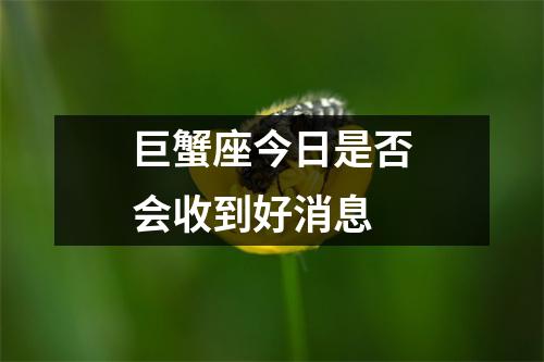 巨蟹座今日是否会收到好消息 