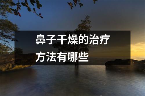 鼻子干燥的治疗方法有哪些