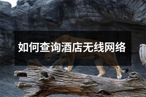 如何查询酒店无线网络