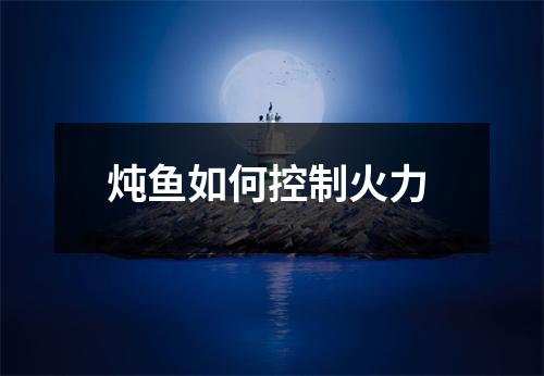 炖鱼如何控制火力 
