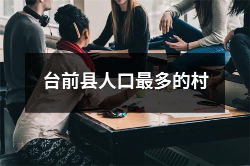 台前县人口最多的村
