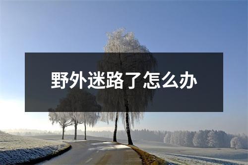野外迷路了怎么办