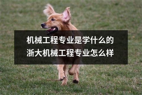 机械工程专业是学什么的 浙大机械工程专业怎么样