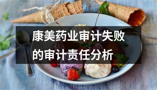 康美药业审计失败的审计责任分析