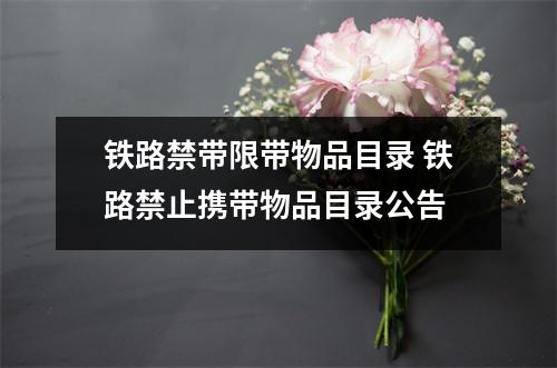 铁路禁带限带物品目录 铁路禁止携带物品目录公告