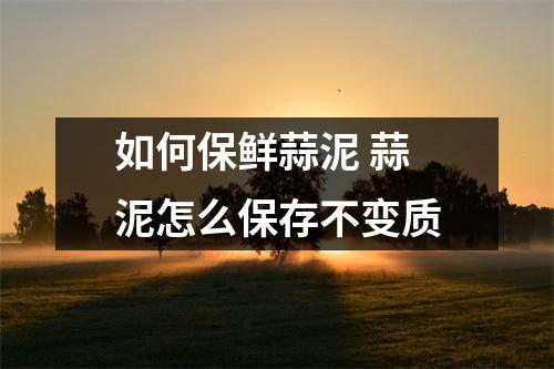 如何保鲜蒜泥 蒜泥怎么保存不变质