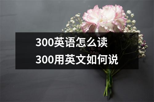 300英语怎么读 300用英文如何说