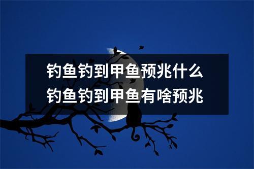 钓鱼钓到甲鱼预兆什么 钓鱼钓到甲鱼有啥预兆