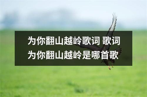 为你翻山越岭歌词 歌词为你翻山越岭是哪首歌