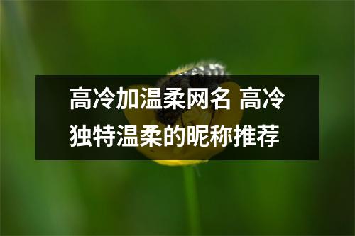 高冷加温柔网名 高冷独特温柔的昵称推荐