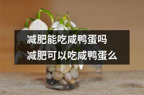 减肥能吃咸鸭蛋吗 减肥可以吃咸鸭蛋么