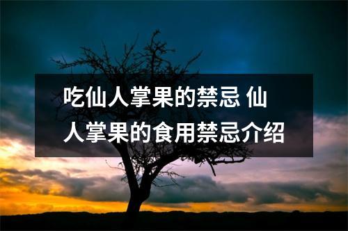 吃仙人掌果的禁忌 仙人掌果的食用禁忌介绍