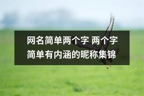 网名简单两个字 两个字简单有内涵的昵称集锦