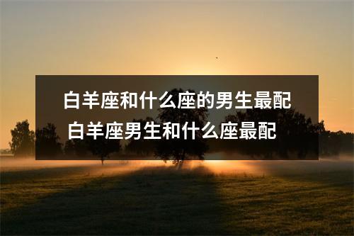 白羊座和什么座的男生最配 白羊座男生和什么座最配