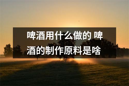 啤酒用什么做的 啤酒的制作原料是啥