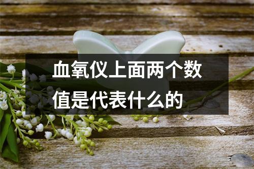 血氧仪上面两个数值是代表什么的