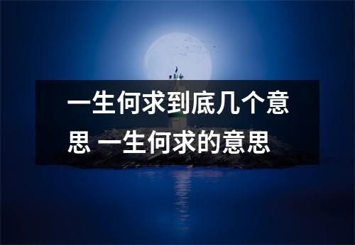 一生何求到底几个意思 一生何求的意思