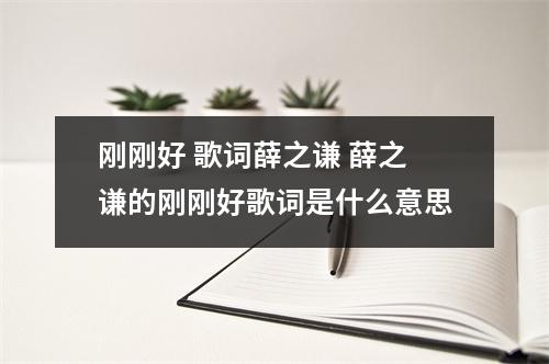 刚刚好 歌词薛之谦 薛之谦的刚刚好歌词是什么意思