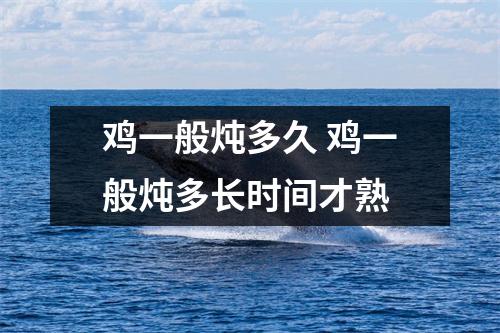 鸡一般炖多久 鸡一般炖多长时间才熟