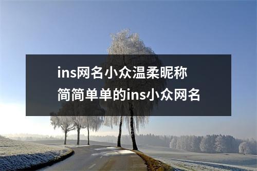 ins网名小众温柔昵称 简简单单的ins小众网名