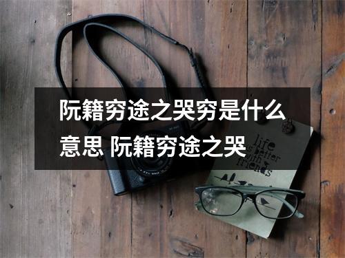 阮籍穷途之哭穷是什么意思 阮籍穷途之哭