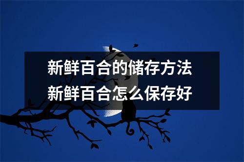 新鲜百合的储存方法 新鲜百合怎么保存好